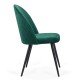 Velvet living room chair with black legs BUC 207 green