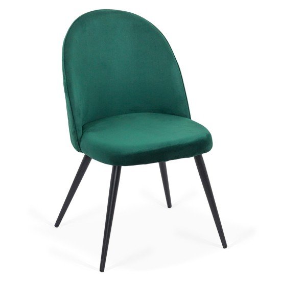 scaun living din catifea cu picioare negre BUC 207 verde