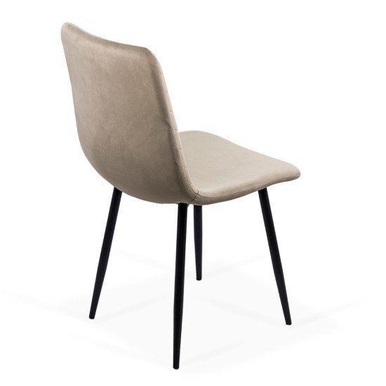 Velvet living room chair with black legs BUC 208 beige