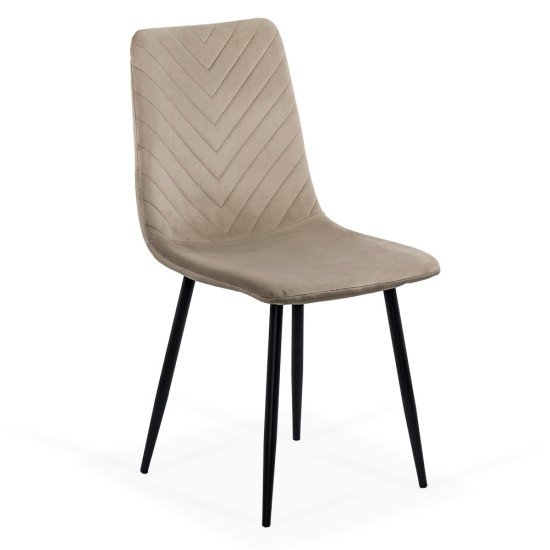 Velvet living room chair with black legs BUC 208 beige