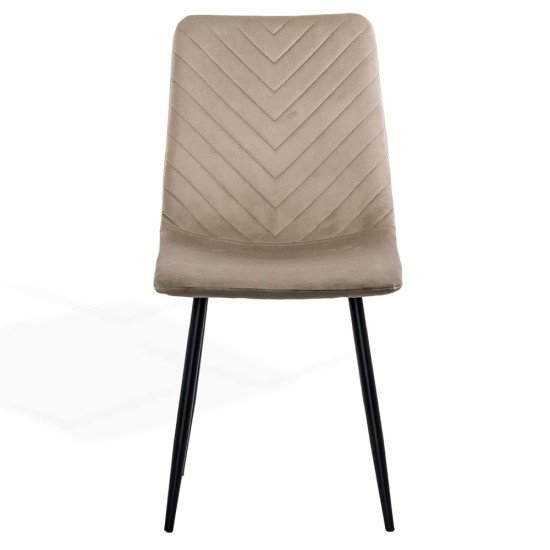 Velvet living room chair with black legs BUC 208 beige