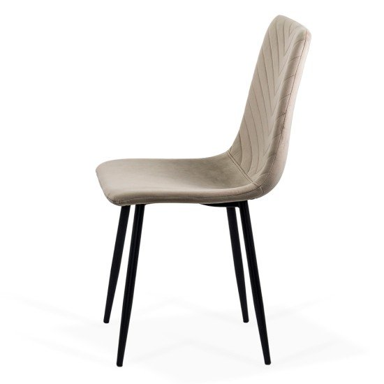 Velvet living room chair with black legs BUC 208 beige