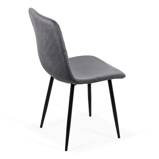 Velvet living room chair with black legs BUC 208 grey