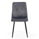 Velvet living room chair with black legs BUC 208 grey