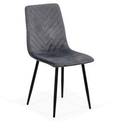 Scaun living din catifea cu picioare negre BUC 208 gri Scaun living din catifea cu picioare negre BUC 208 gri
