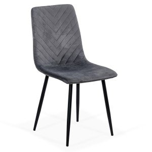 Scaun living din catifea cu picioare negre BUC 208 gri Scaun living din catifea cu picioare negre BUC 208 gri