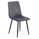 Velvet living room chair with black legs BUC 208 grey