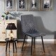 Velvet living room chair with black legs BUC 208 grey