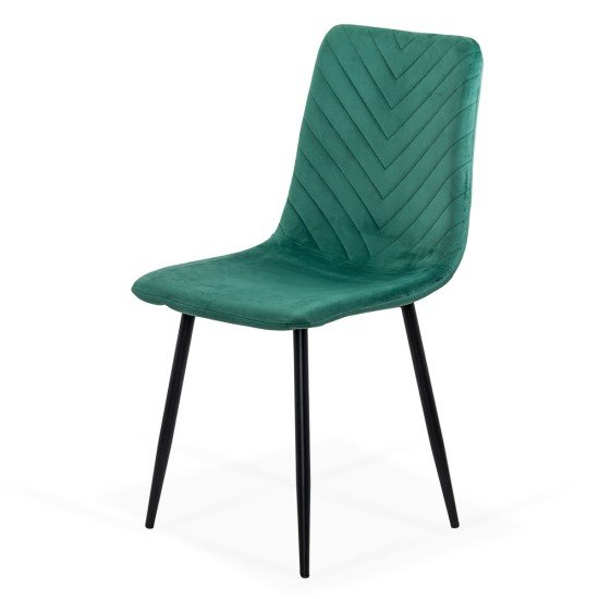 Velvet living room chair with black legs BUC 208 green