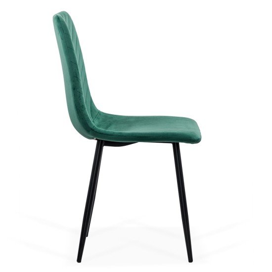 Velvet living room chair with black legs BUC 208 green