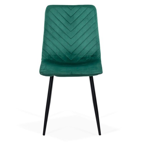 Velvet living room chair with black legs BUC 208 green