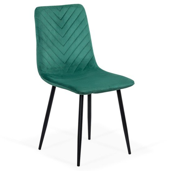 Velvet living room chair with black legs BUC 208 green