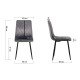 Velvet living room chair with black legs BUC 209 grey