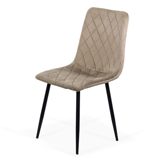 Velvet living room chair with black legs BUC 209 beige