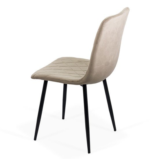 Velvet living room chair with black legs BUC 209 beige