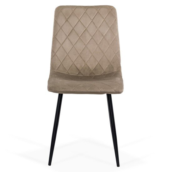 Velvet living room chair with black legs BUC 209 beige