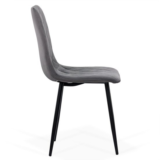 Velvet living room chair with black legs BUC 209 grey