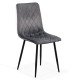 Velvet living room chair with black legs BUC 209 grey