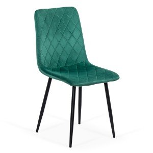 Scaun de living din catifea verde cu picioare negre BUC 209 Scaun de living din catifea verde cu picioare negre BUC 209