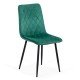 Green velvet living room chair with black legs BUC 209