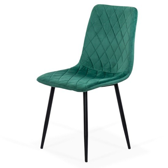 Scaun living din catifea cu picioare negre BUC 209 verde Scaun living din catifea cu picioare negre BUC 209 verde
