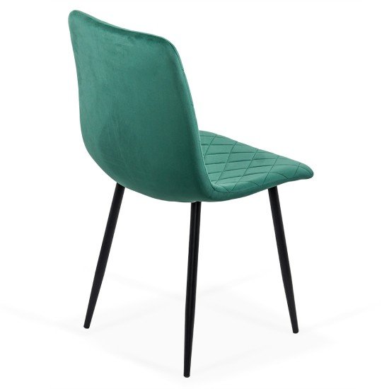 Velvet living room chair with black legs BUC 209 green