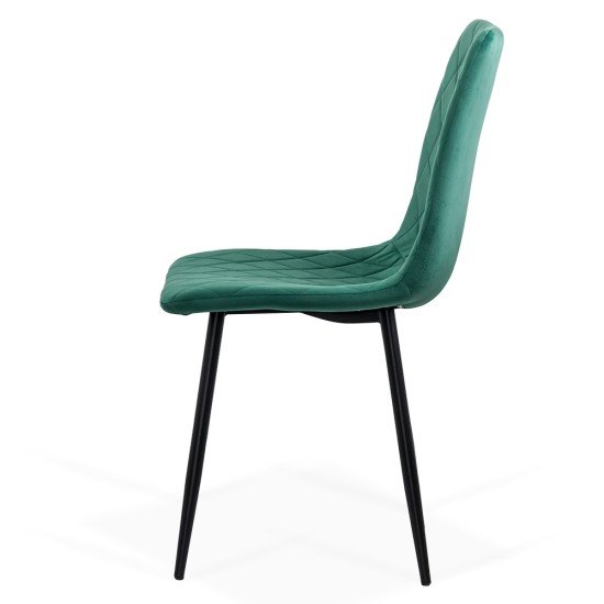 Scaun living din catifea cu picioare negre BUC 209 verde Scaun living din catifea cu picioare negre BUC 209 verde