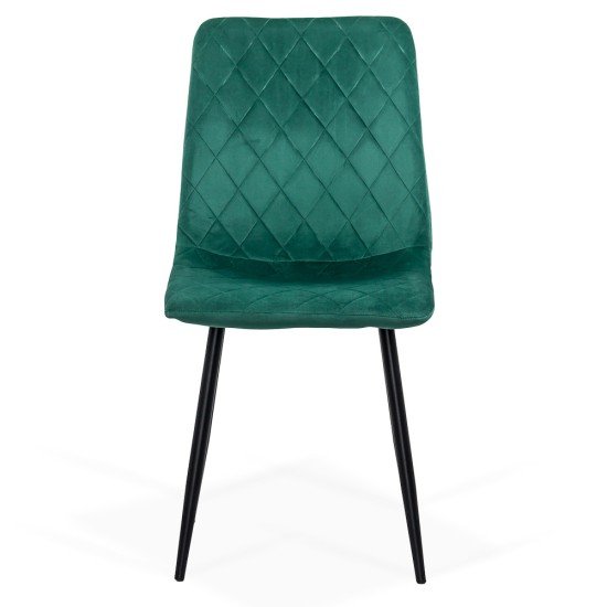 Velvet living room chair with black legs BUC 209 green