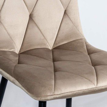 Scaun living din catifea cu cadru metalic BUC 210 bej