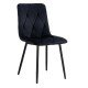 Scaun BUC 210 negru din catifea pentru living, cu picioare metalice negre