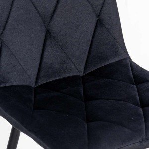 Scaun living din catifea cu design modern BUC 210 negru