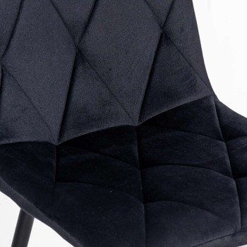 Scaun living din catifea cu design modern BUC 210 negru