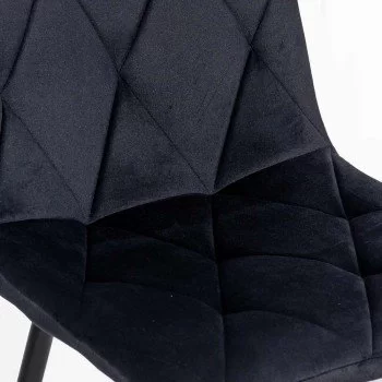 Scaun living din catifea cu design modern BUC 210 negru