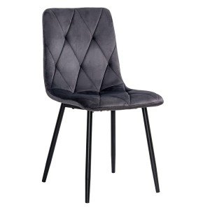 Scaun living din catifea cu picioare metalice BUC 210 gri