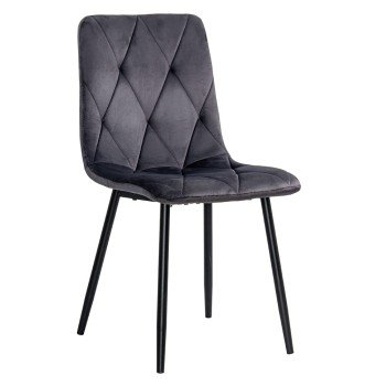 Scaun living din catifea cu picioare metalice BUC 210 gri