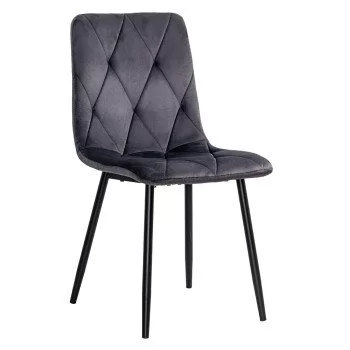 Scaun living din catifea cu picioare metalice BUC 210 gri