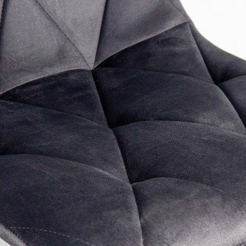 Scaun living din catifea cu picioare metalice BUC 210 gri