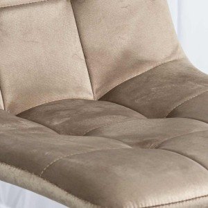 Scaun living din catifea cu cadru metalic BUC 211 bej