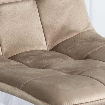 Scaun living din catifea cu cadru metalic BUC 211 bej