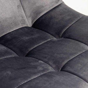 Scaun living din catifea cu picioare metalice BUC 211 gri