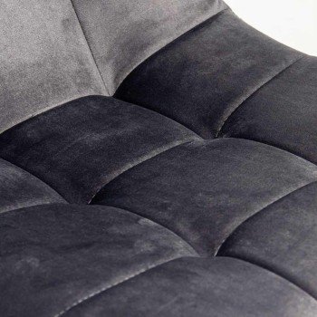 Scaun living din catifea cu picioare metalice BUC 211 gri