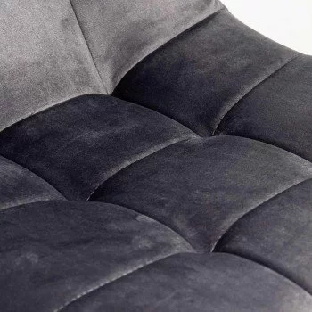 Scaun living din catifea cu picioare metalice BUC 211 gri