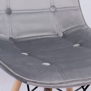 Scaun living din catifea si picioare din lemn BUC 232V gri Scaun living din catifea si picioare din lemn BUC 232V gri