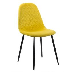 Velvet kitchen chair BUC 237X yellow