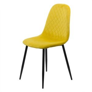 Velvet kitchen chair BUC 237X yellow Velvet kitchen chair BUC 237X yellow