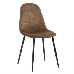 Velvet kitchen chair BUC 237X brown