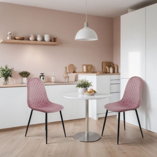 Velvet kitchen chair BUC 237X pink