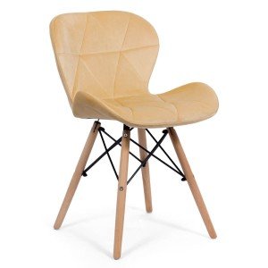 Velvet kitchen chair and wooden frame BUC 241V beige Velvet kitchen chair and wooden frame BUC 241V beige