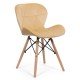 Velvet kitchen chair and wooden frame BUC 241V beige