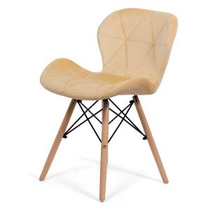 Velvet kitchen chair and wooden frame BUC 241V beige Velvet kitchen chair and wooden frame BUC 241V beige